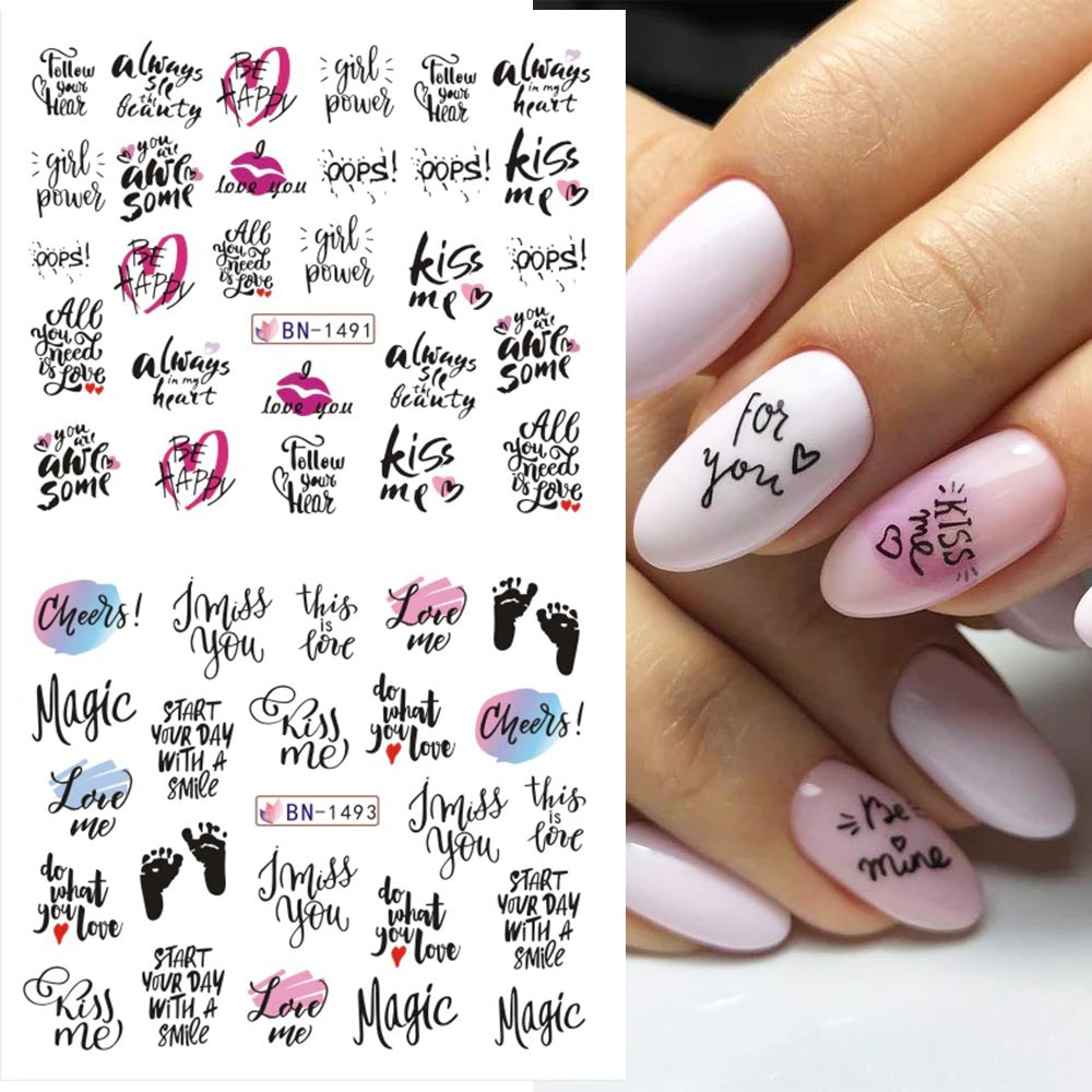 Valentine Abstract Love Nail Decal