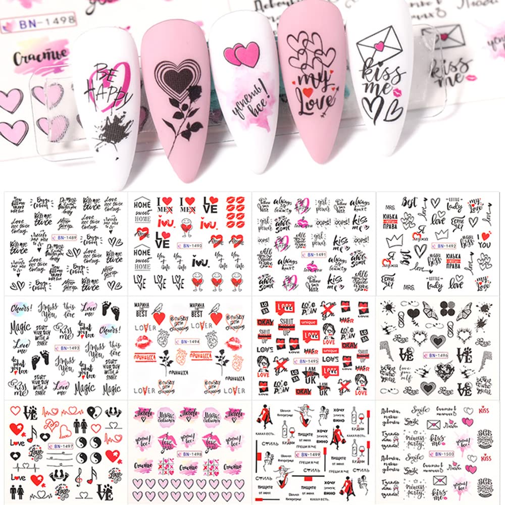 Valentine Abstract Love Nail Decal
