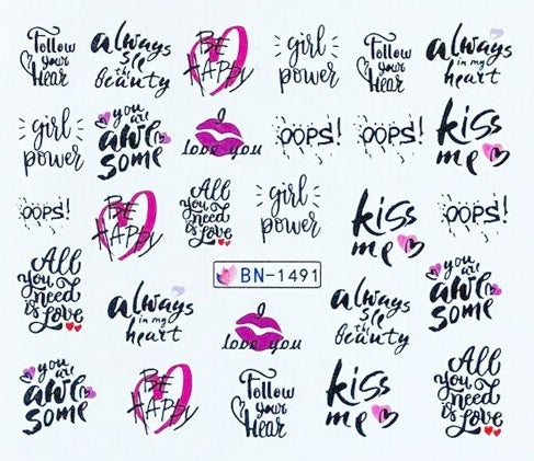 Valentine Abstract Love Nail Decal