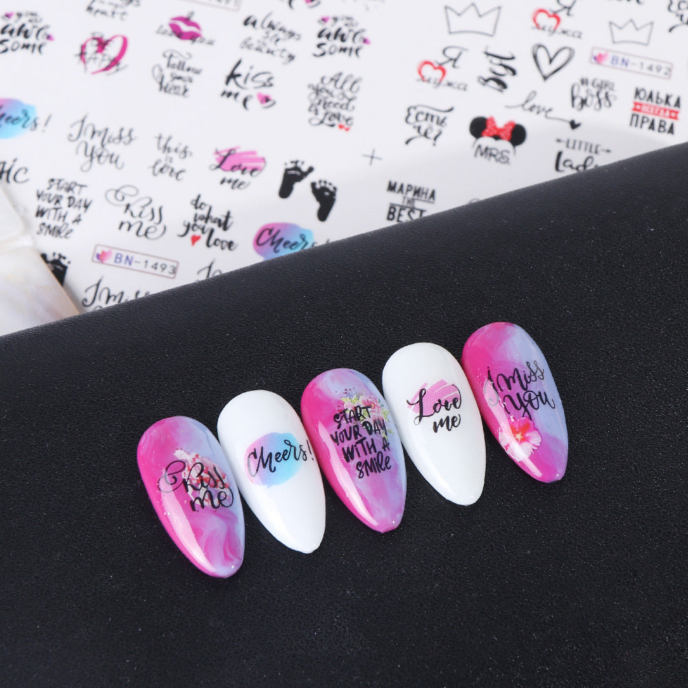 Valentine Abstract Love Nail Decal
