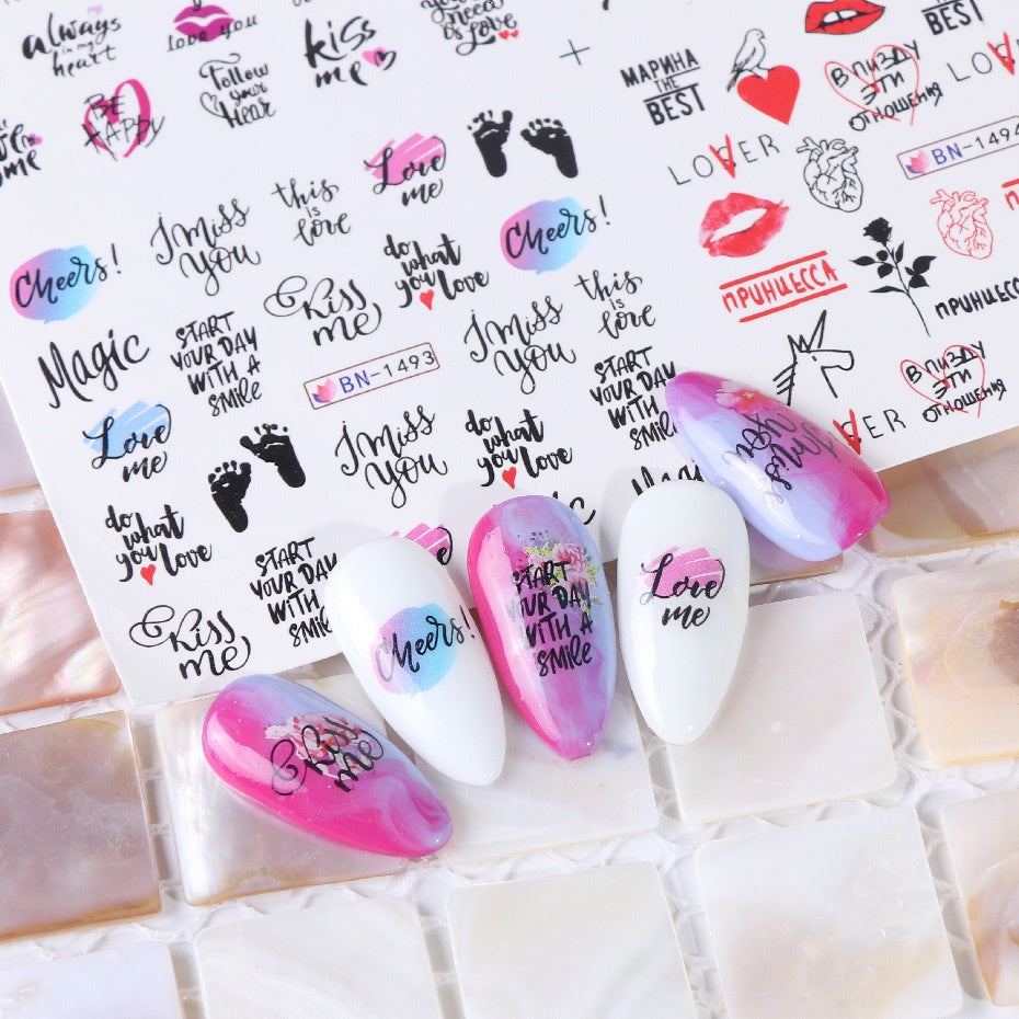 Valentine Abstract Love Nail Decal