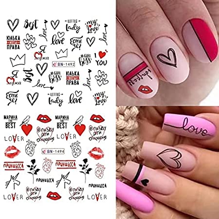 Valentine Abstract Love Nail Decal