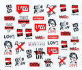 Valentine Abstract Love Nail Decal