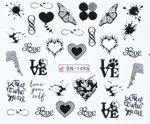Valentine Abstract Love Nail Decal