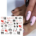 Valentine Abstract Love Nail Decal