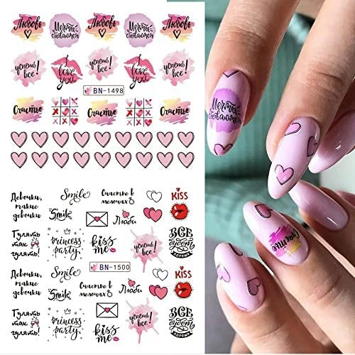 Valentine Abstract Love Nail Decal
