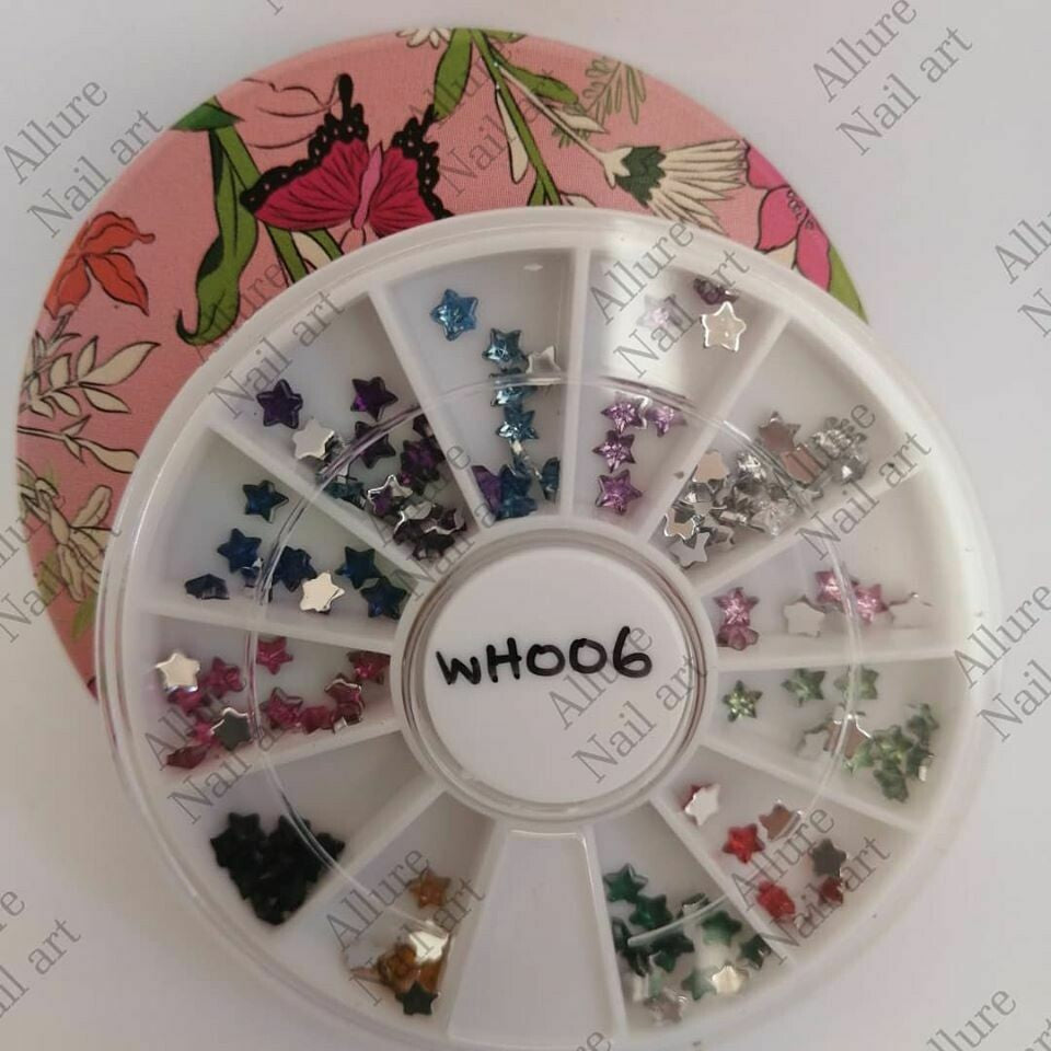 Star Rhinestones Nail Wheel Tray