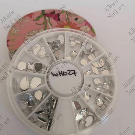 Crystal Rhinestones Nail Wheel Tray