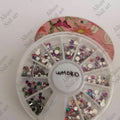 Crystal Color Mix Rhinestones Nail Wheel Tray