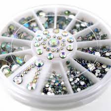 AB Crystal Rhinestones Nail Wheel Tray