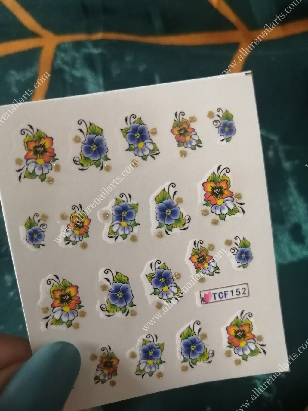 Flower Glitter Nail Decal