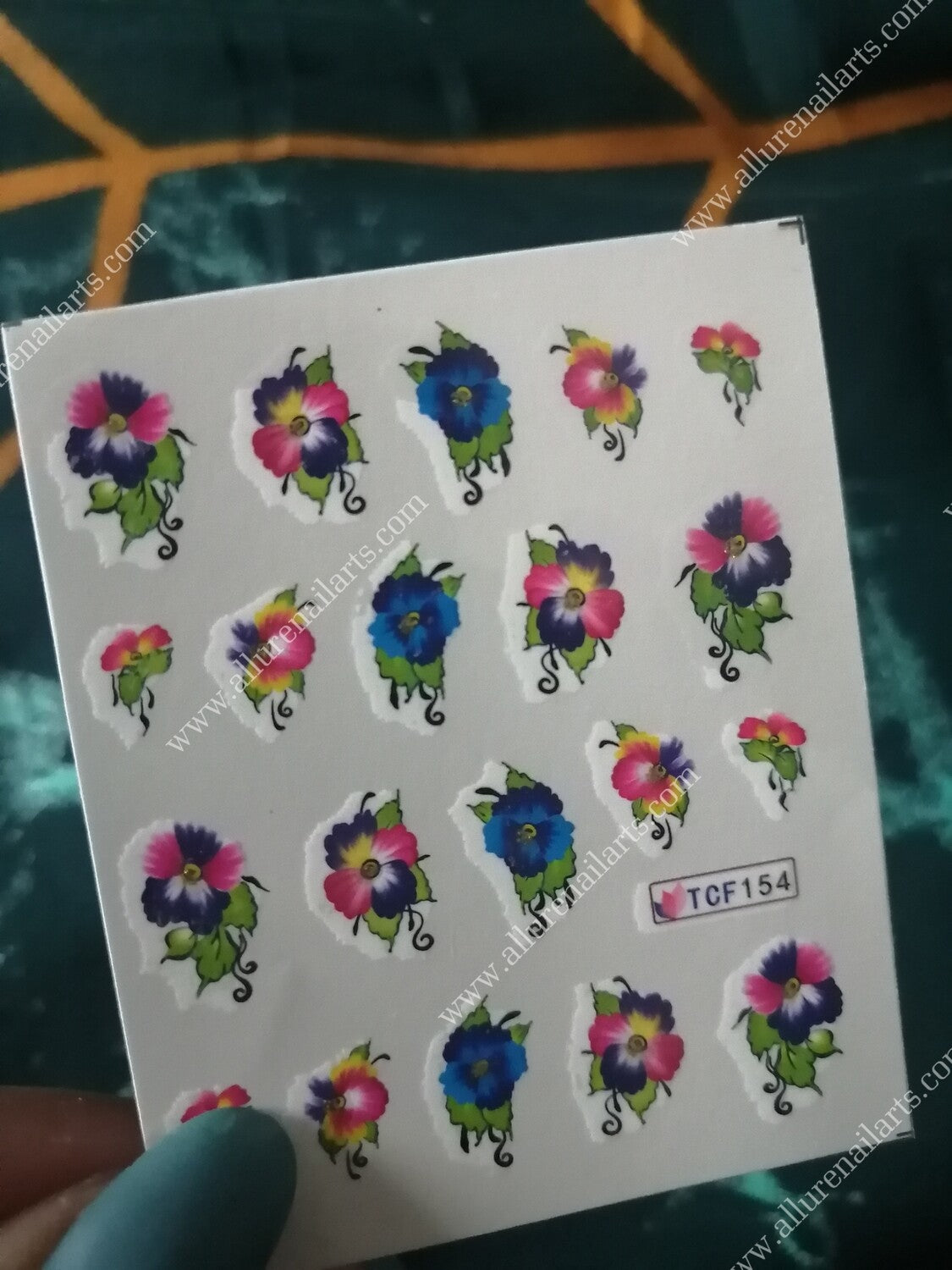 Flower Glitter Nail Decal