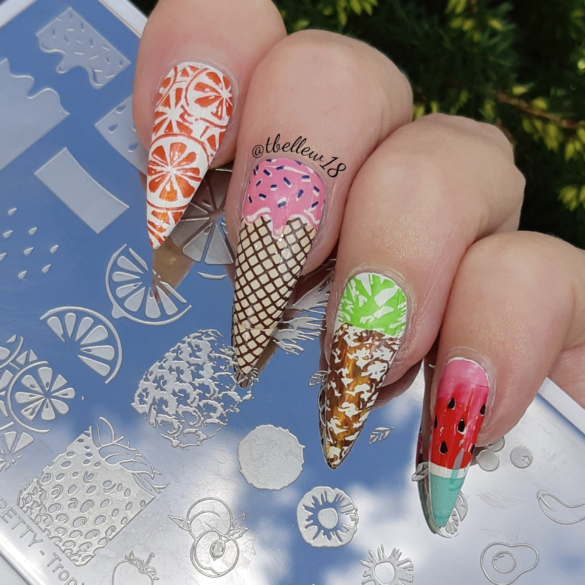 Tropical Punch Fruit Born Pretty Nail Stamping Plate - L004