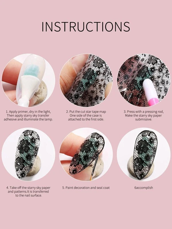 Lace Foil Nail Transfer