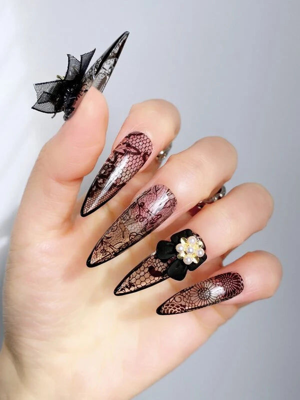 Lace Foil Nail Transfer