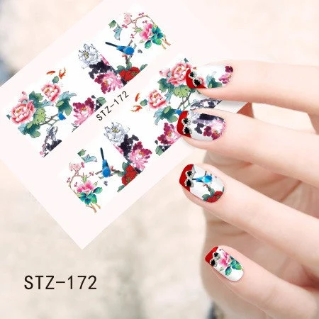 Bird Flower Nail Decal