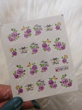 Flower Glitter Nail Decal