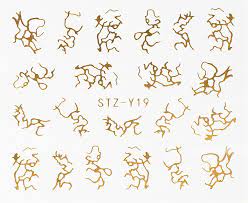 Gold Metallic Lines Marble Nail Decal
