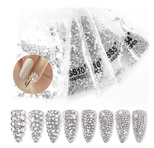 1440pcs Crystal Flat Bottom Rhinestone Nail Art