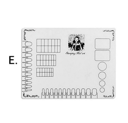 Silicone Nail Stamp Mat Nail Art Polish Transfer Pattern Pad - Mat E