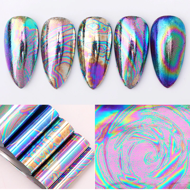 Oil Spill Chameleon Marble Nail Art Foil Set