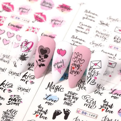 Valentine Abstract Love Nail Decal