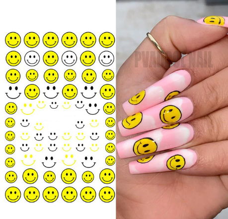 Smiley Face Emoji Nail Sticker