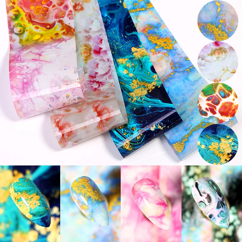 Marble Nail Art 10pcs Foil Set
