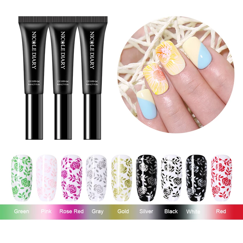 Nicole Diary Stamping Gel Gold