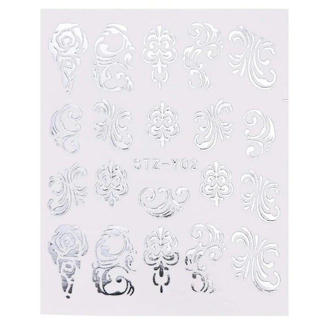 Silver Metallic Lace Nail Decal