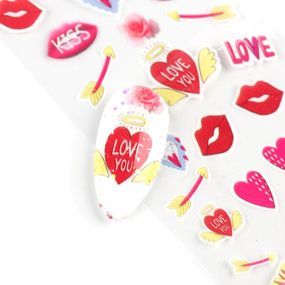 Love Valentine Foil Nail Transfer