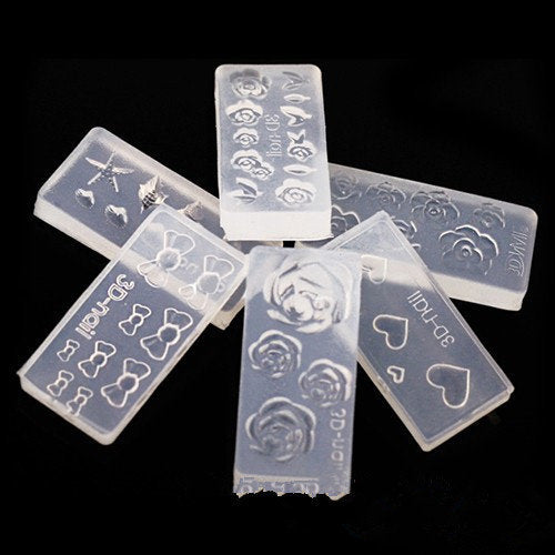 UV Gel Acrylic Mixed Shapes Template Nail Art Mold DIY Manicure 3D Silicone