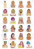 Nail decal PM21 Pop art Ladies