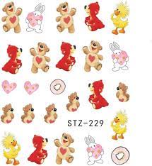 Teddy Bear Duck Cartoon Nail Decal