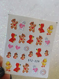 Teddy Bear Duck Cartoon Nail Decal