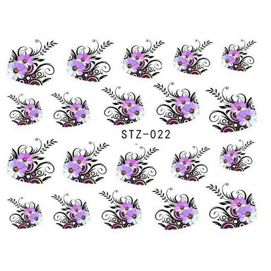 Flower Floral Print Nail Decal
