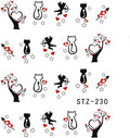 Cat Love Heart Nail Decal