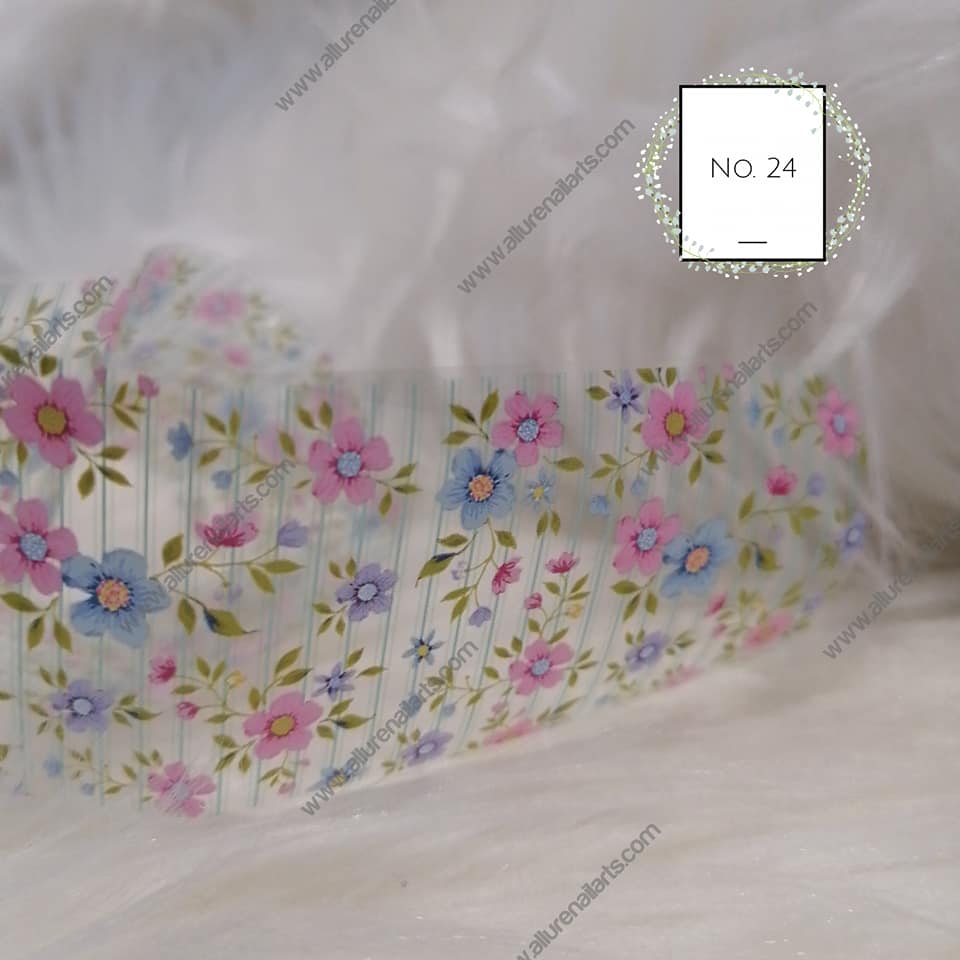 Floral Flower Foil Nail Transfer