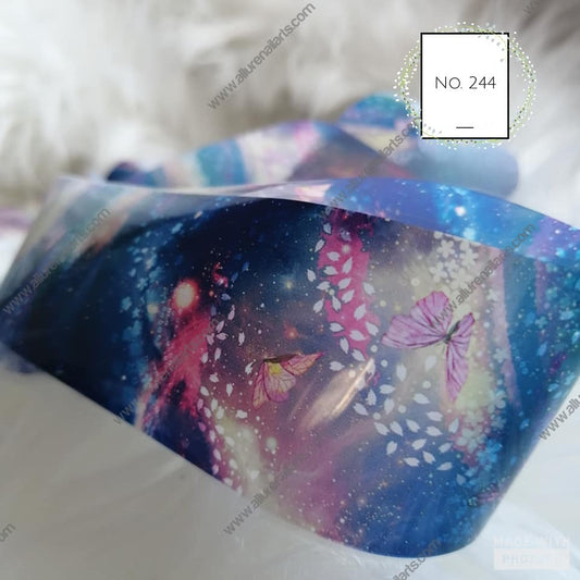 Floral Butterfly Foil Nail Transfer