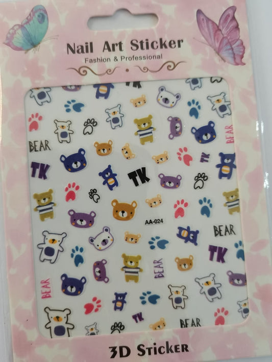 Teddy Nail Art Sticker