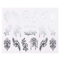 Silver Metallic Lace Flower Nail Decal