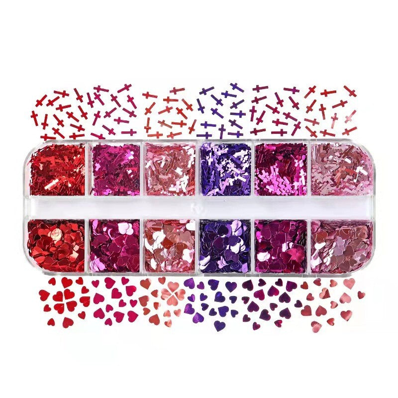 Cross+Heart Nail Decoration Nail Art Tray