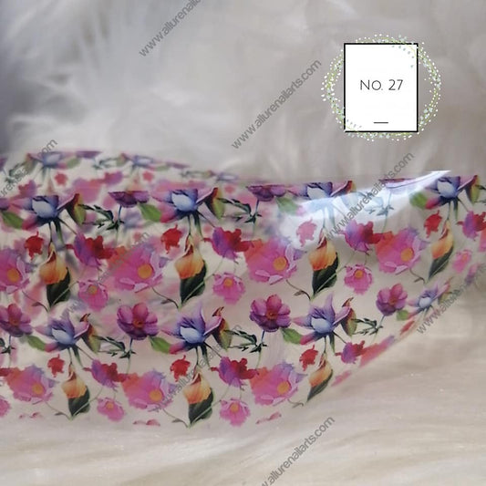 Floral Flower Foil Nail Transfer