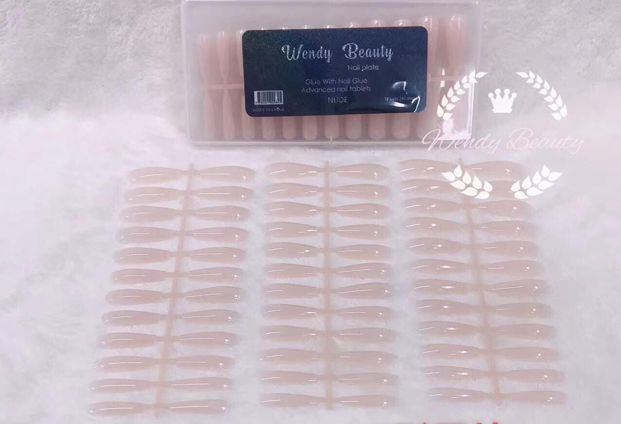 Wendy Full Cover Stiletto Nude Tips Press On 240pcs