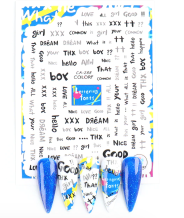 Words Text Letter Nail Sticker