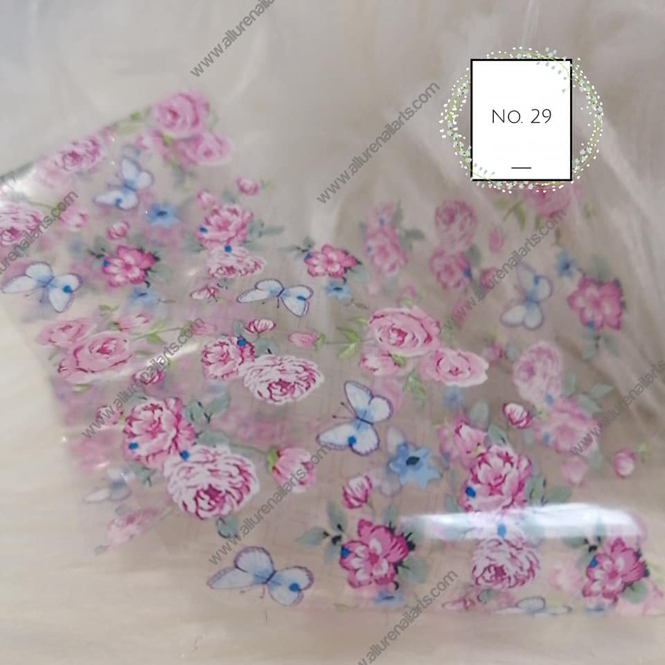 Floral Flower Foil Nail Transfer
