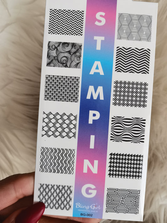 Bling Girl Geometric Stripes Stamping Plate