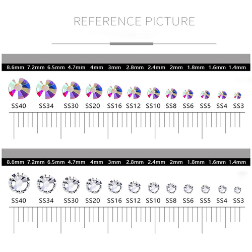 1440pcs Crystal Flat Bottom Rhinestone Nail Art