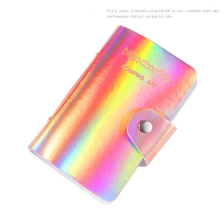 20 slots Holographic Nail Art Stamping Plates Empty Template Case