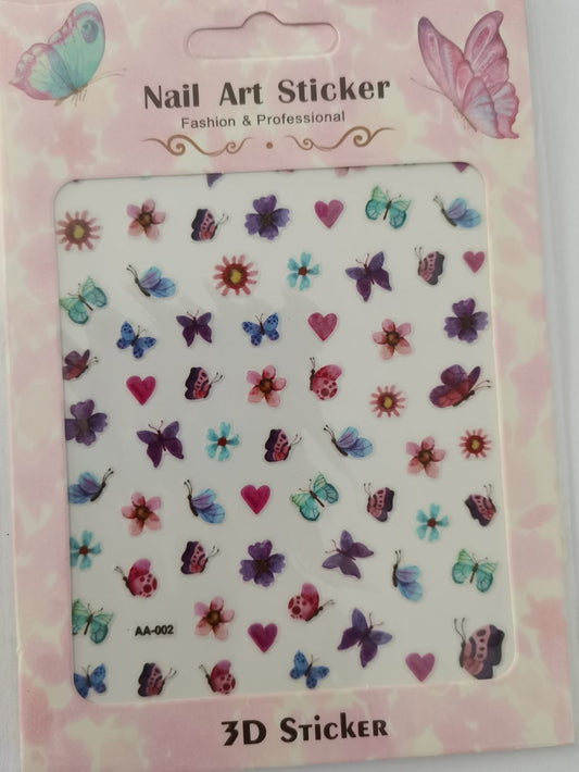 Flower Butterfly Nail Art Sticker